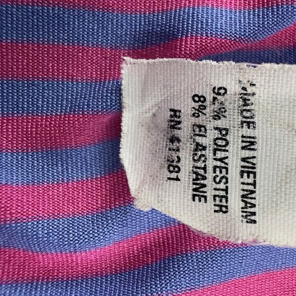 RLX Ralph Lauren Golf Polo Mens Large Striped Pink Blue Performance Shirt Logo - Picture 9 of 9